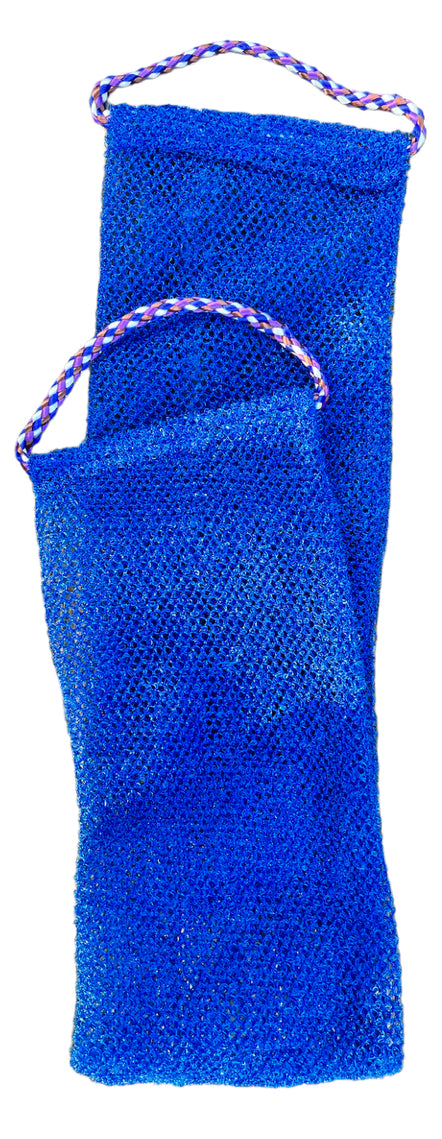 AFRICAN EXFOLIATING BODY SPONGE NET (SAPO) | BLUE | 1 PCS